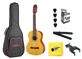 N350 Walden Nylon String Classical Size Acoustic Guitar With Bag Hanger And More