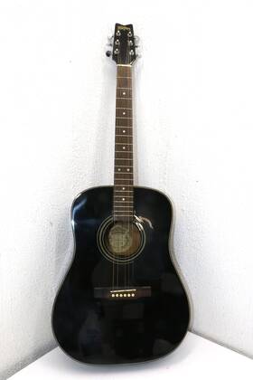 D10bk Washburn Black Acoustic Dreadnought Guitar