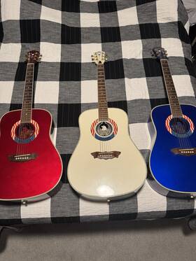D2001mc Washburn 9/11 Commemorative Guitars - Red White Blue