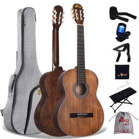 Ac-h10l-39 Winzz Classical Guitar 4/4 Adult For Beginners 39 Inches Brown