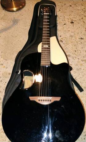 Afo300c Winzz Acoustic Guitar - Solid Spruce Top With Carbon Fiber Black