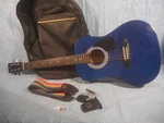 Reynolds Acoustic Guitar - JR14TBL With Gig Bag/case, Strap And Other Extras. Fixed Price $69.95.