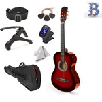 Beginner-friendly 30" Left-handed Guitar Set With Case & Accessories Red. Fixed Price $85.99.