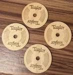 (4) Taylor Guitars Wooden Drink Coasters Set Of Music Barware. Fixed Price $29.95.