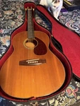 Yamaha FG-75 Vintage Acoustic Guitar Made Taiwan Freshly Restrung. Fixed Price $375.00.