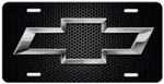 Simulated Chrome Chevy Bowtie On Black Grill Look Vanity Aluminum License Plate. Fixed Price $24.97.