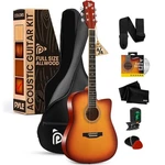 Pyle 41" Full-size Acoustic Guitar Kit, Cutaway Body W/ Digital Tuner. Fixed Price $85.99.