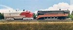 Scale 4449 Daylight Southern Pacific, Santa Fe Hallmark Dummy, Ornament Train. Fixed Price $39.00.