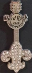 Hard Rock Cafe Hollywood 2011 Fleur De Lis Guitar Pin Silver Rhinestone #59860. Fixed Price $14.99.