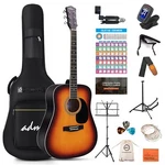 Adm Dreadnought Acoustic Guitar Kit With Free Lesson For Beginner Adult Teen Ful. Fixed Price $496.99.