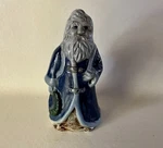 Pw& Santa Claus Wreath C1993 6 3/4" Salt Glazed Cobalt Stoneware Rowe Style. Fixed Price $67.50.