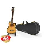 Musiin 13CM Mini Acoustic Guitar With Stand Case, Cutaway. Fixed Price $27.99.