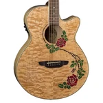 Luna Flora Rose Quilt Maple Acoustic/electric Guitar - Gloss Natural. Fixed Price $949.00.