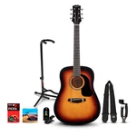 Mitchell Launch D75S Starter Dreadnought Acoustic Guitar W/accessories/stand Sb. Fixed Price $179.99.