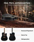 Vevor Cutway Acoustic Guitar, 41 In, 6-STRING Black Solid Spruce Top Beg. Fixed Price $161.90.