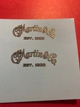 Vintage Martin Guitar Headstock Waterslide Metallic Decals Two Per Order M1. Fixed Price $22.95.