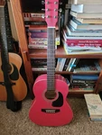 Hot Pink J Reynolds 3/4 Acoustic Guitar. Fixed Price $40.00.