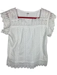 Nwot Anthropologie Kindred Solid White Eyelet Cotton Top Woman. Fixed Price $24.99.