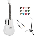 Lava Music Me 38" Touchscreen Acoustic Electric W/ Gig Bag, White Kit. Fixed Price $999.00.