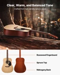 Vevor Dreadnought Acoustic Guitar, 41 In, 6-STRING Natural Solid Spruce Top. Fixed Price $161.95.