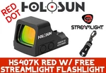 Holosun HS407K X2- Red Dot- W/ *free* Complimentary Streamlight Nano Flashlight!. Fixed Price $224.99.
