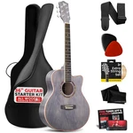 Acoustic Guitar Kit 3/4 Junior 36 Steel String Dusk Gray Pyle Size Wood Beginner. Fixed Price $154.99.