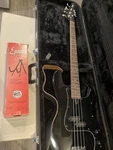 Memphis P-bass Electric Guitar Black Chromacast Hard Case Stand Strap Cord. Fixed Price $450.00.