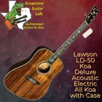 Lawson Ld- 50 Deluxe Koa Acoustic Electric Cedar & Rosewood With Case. Fixed Price $1449.00.