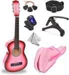 30" Wood Guitar With Case And Accessories For Kids/girls/boys/beginners (pink Gr. Fixed Price $111.99.
