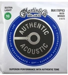Martin Guitar Strings Acoustic 3 Sets Extra Light 80/20 Bronze MA170. Fixed Price $21.02.