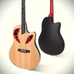 Dreadnought Acoustic Guitar With Abs Round Back, Spruce Top And Grape Soundholes. Fixed Price $89.55.
