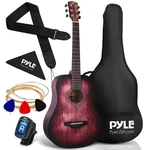 Acoustic Guitar Kit 1/2 Junior Size 34 Steel String Crimson Burst Pyle Wood Kids. Fixed Price $179.99.
