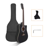 Glarry 41" Notch Spruce Panel Matte Edging Folk Guitar Bag Shield Wrench Black. Fixed Price $76.03.