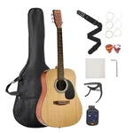 Vevor 41" Dreadnought Acoustic Guitar Natural Beginner Bundle Gig Bag Adult Tall. Fixed Price $119.90.