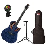 Ovation Celebrity Elite Exotic Mid-depth Acoustic-electric Guitar, Caribbean Blu. Fixed Price $627.00.