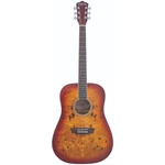 Washburn Dfbda Deep Forest Burl Dreadnought Acoustic Guitar, Amber Fade. Fixed Price $299.00.