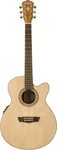 Washburn 6 String Acoustic-electric Guitar, Natural Gloss (WG7SCE-O). Fixed Price $259.00.