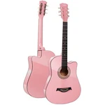 Moukey EAG-100 38" Acoustic Guitar Basswood With Gig Bag & Accessories Pink. Fixed Price $105.00.