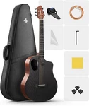 Donner RISING-G1 38" Acoustic Guitar Gloss Brown Carbon Fiber And Wood With Case. Fixed Price $186.74.
