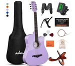 Joymusic 38 Inch Sunburst Acoustic Guitar Beginner Kit W Bag, Strap, Capo, Picks. Fixed Price $179.58.