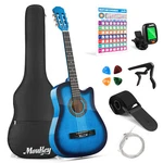 Moukey 38" Acoustic Guitar Bundle Basswood Blue. Fixed Price $99.99.