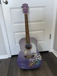 Disney Washburn Hannah Montana Purple Dreadnought 6 String Acoustic Guitar. Fixed Price $160.00.