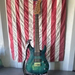 Jay Turser Green Solid Body 7-STRING Right-hand Electric Guitar With Strap. Fixed Price $125.00.