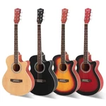 New Colors 40" Adult 6 Strings Cutaway Folk Acoustic Guitar Red With Bag. Fixed Price $59.85.