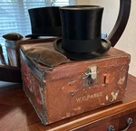 Circa 1920 Herbert Johnson Brooks Brothers Silk Top Hat And Travel Case. Fixed Price $925.00.