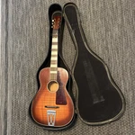 Vintage 1961 Harmony-made Parlor Acoustic Guitar With Original Case Unbranded. Fixed Price $270.00.