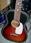 Harmony Made Silvertone H604 Parlor Guitar Red Burst 1960'S. Fixed Price $179.99.