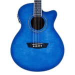 Washburn EA15 Festival A/e Guitar - Flame Transparent Blue Open Box. Fixed Price $309.99.