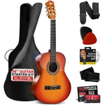 Pyle Beginner Acoustic Guitar Kit, 3/4 Junior Size 36", Cherry Burst, Gloss. Fixed Price $99.99.