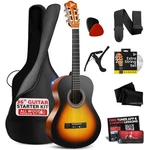 Acoustic Guitar 36 3/4 Junior Nylon String Beginner Kit Sunburst Pyle Size Wood. Fixed Price $104.99.